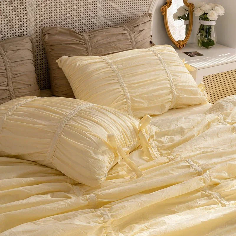 Coquette Ruffle Bedding Set with Ties / Pink Ever Lasting