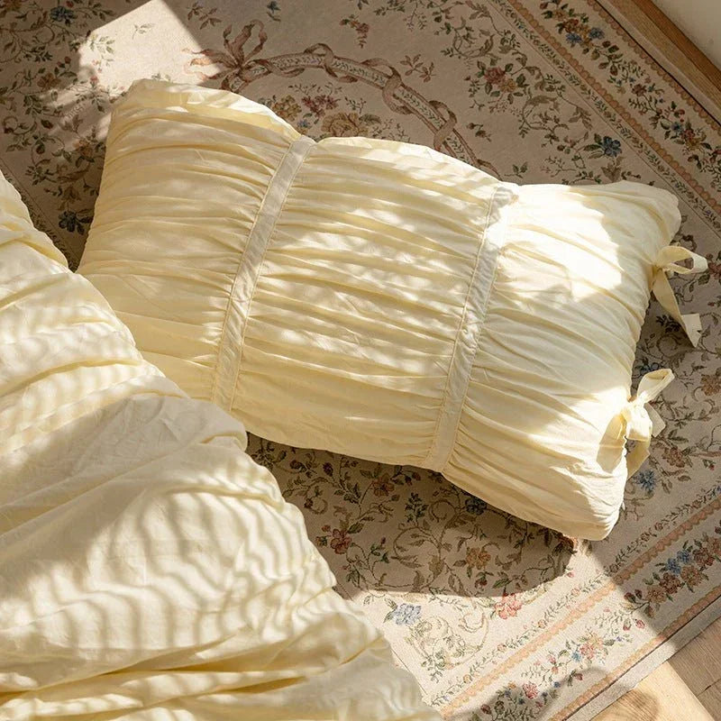 Coquette Ruffle Bedding Set with Ties / Pink Ever Lasting