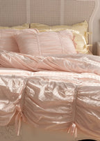 Coquette Ruffle Bedding Set with Ties / Pink Ever Lasting