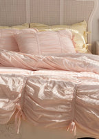 Coquette Ruffle Bedding Set with Ties / White Ever Lasting