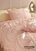 Coquette Ruffle Bedding Set with Ties / White Ever Lasting