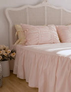 Coquette Ruffle Bedding Set with Ties / White Ever Lasting