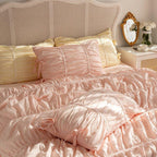 Coquette Ruffle Bedding Set with Ties / White Ever Lasting