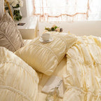 Coquette Ruffle Bedding Set with Ties / White Ever Lasting