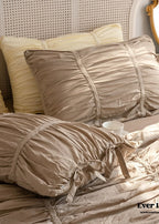 Coquette Ruffle Bedding Set with Ties / White Ever Lasting