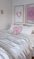 Coquette Ruffle Ribbon Ties Duvet Cover / Pink Ever Lasting
