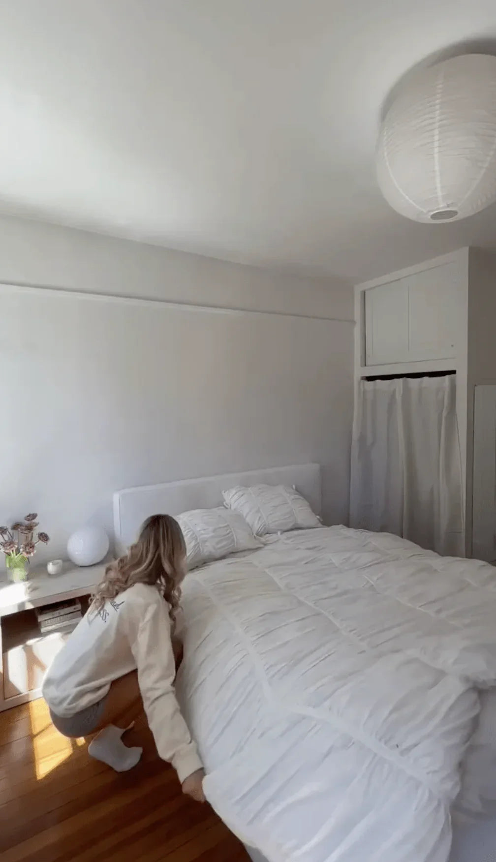 Coquette Ruffle Ribbon Ties Duvet Cover / Pink Ever Lasting