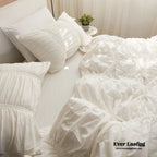 Coquette Ruffle Ribbon Ties Duvet Cover / Pink Ever Lasting