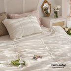 Coquette Ruffle Ribbon Ties Duvet Cover / Pink Ever Lasting