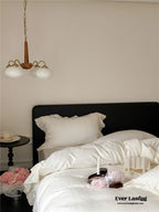Coquette Tencel Silky Ruffle Bedding Set / White Ever Lasting
