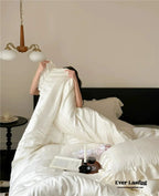 Coquette Tencel Silky Ruffle Bedding Set / White Ever Lasting