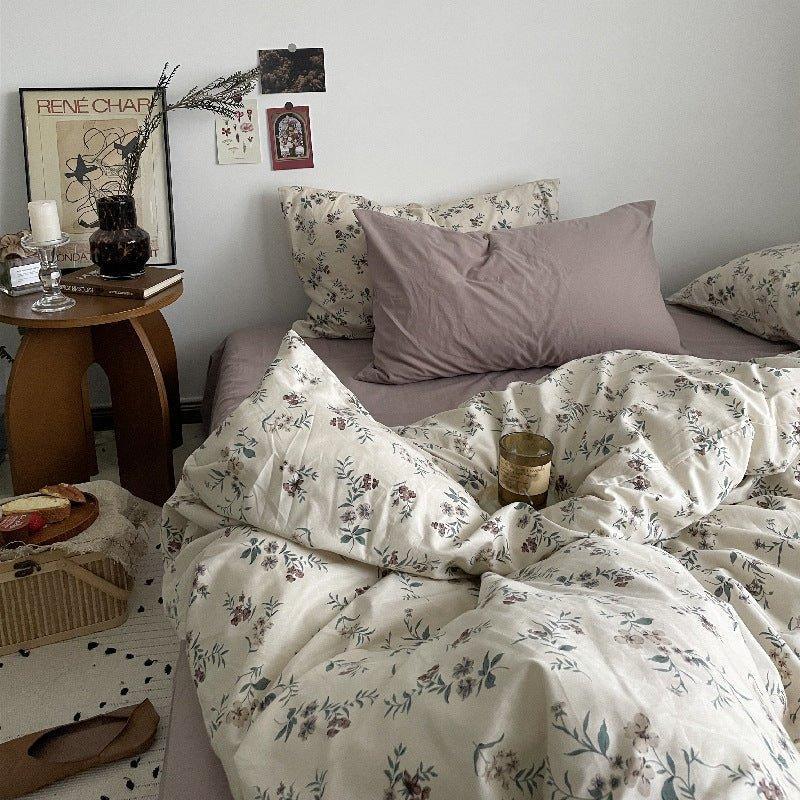 Cottage Floral Bedding Set / Dusty Purple Ever Lasting
