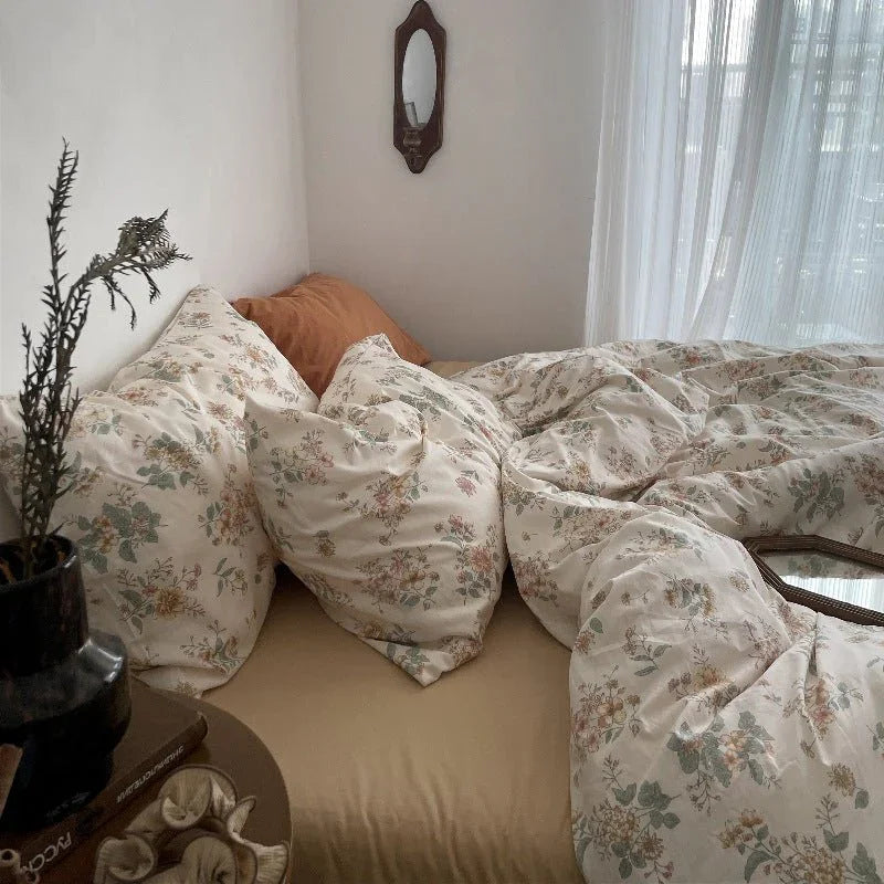 Cottage Floral Bedding Set / Dusty Purple