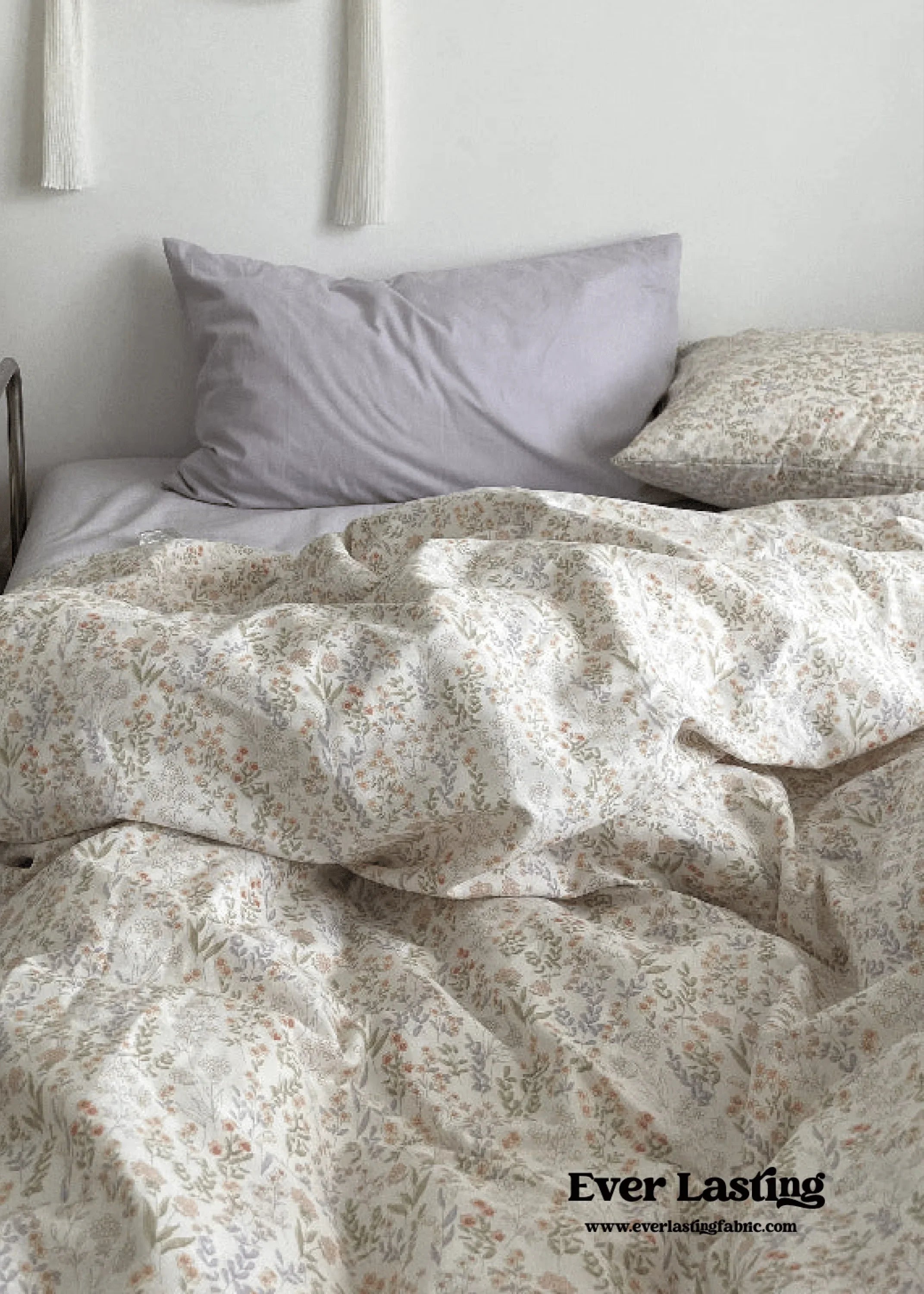 Cottage Floral Bedding Set / Dusty Purple
