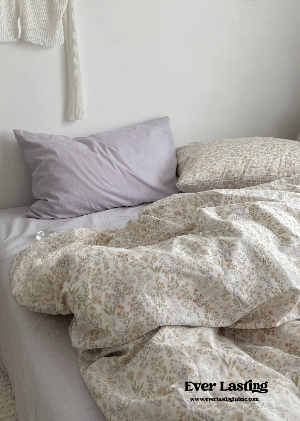 Cottage Floral Bedding Set / Dusty Purple
