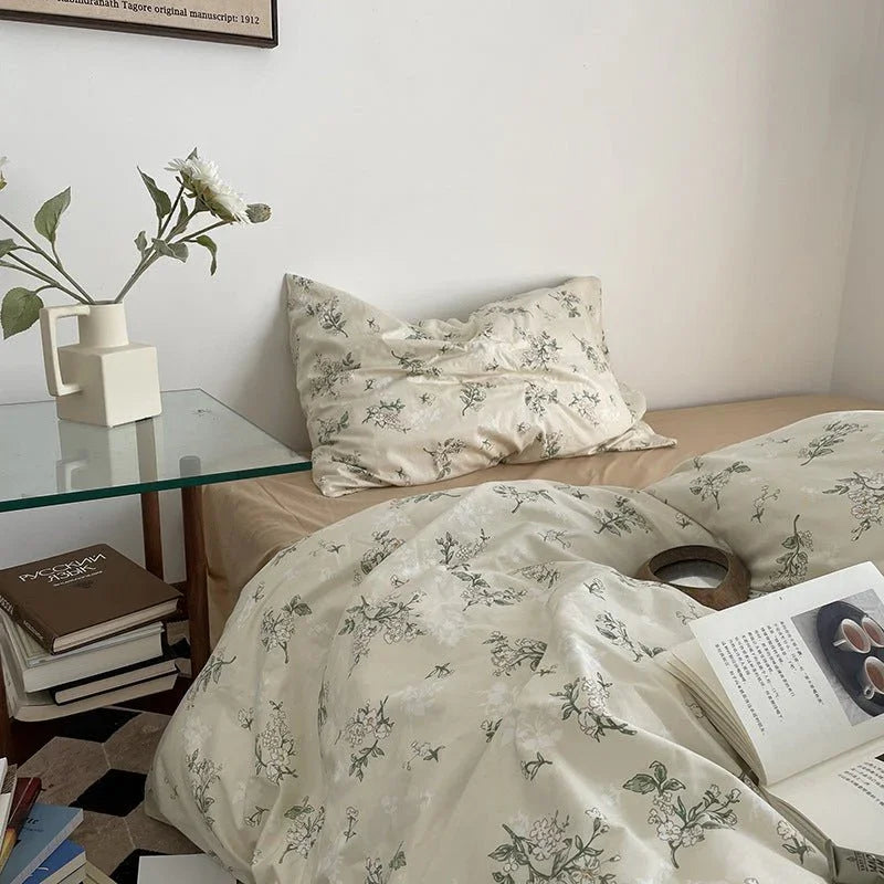 Cottage Floral Bedding Set / Dusty Purple