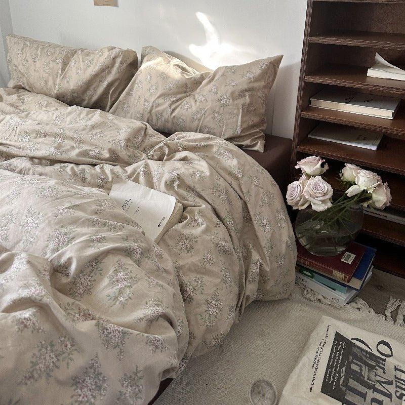 Cottage Floral Bedding Set / Dusty Purple