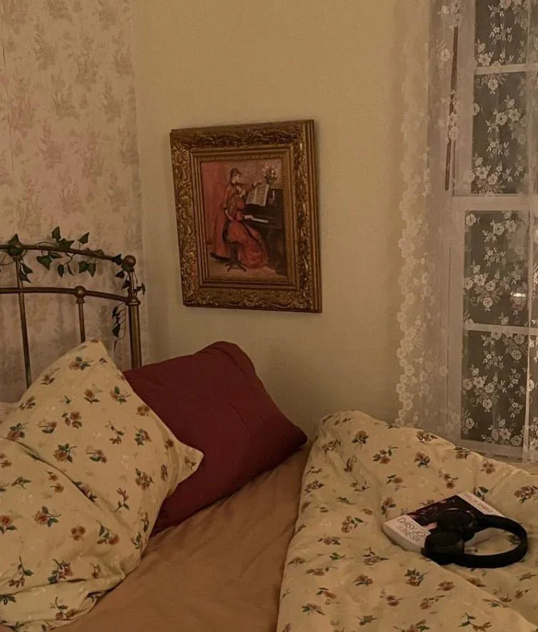 Cottage Floral Bedding Set / Dusty Purple