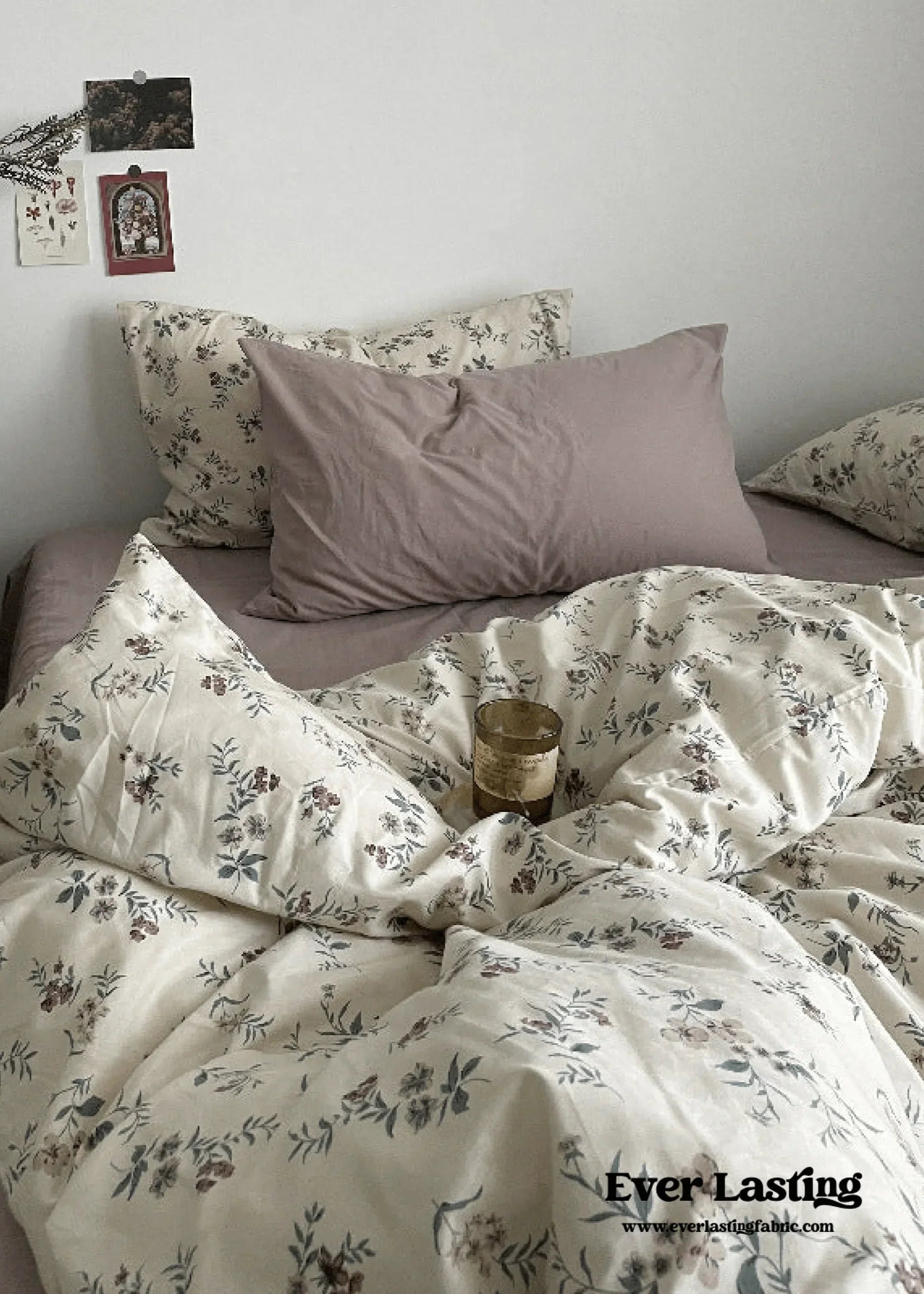 Cottage Floral Bedding Set / Dusty Purple Ever Lasting