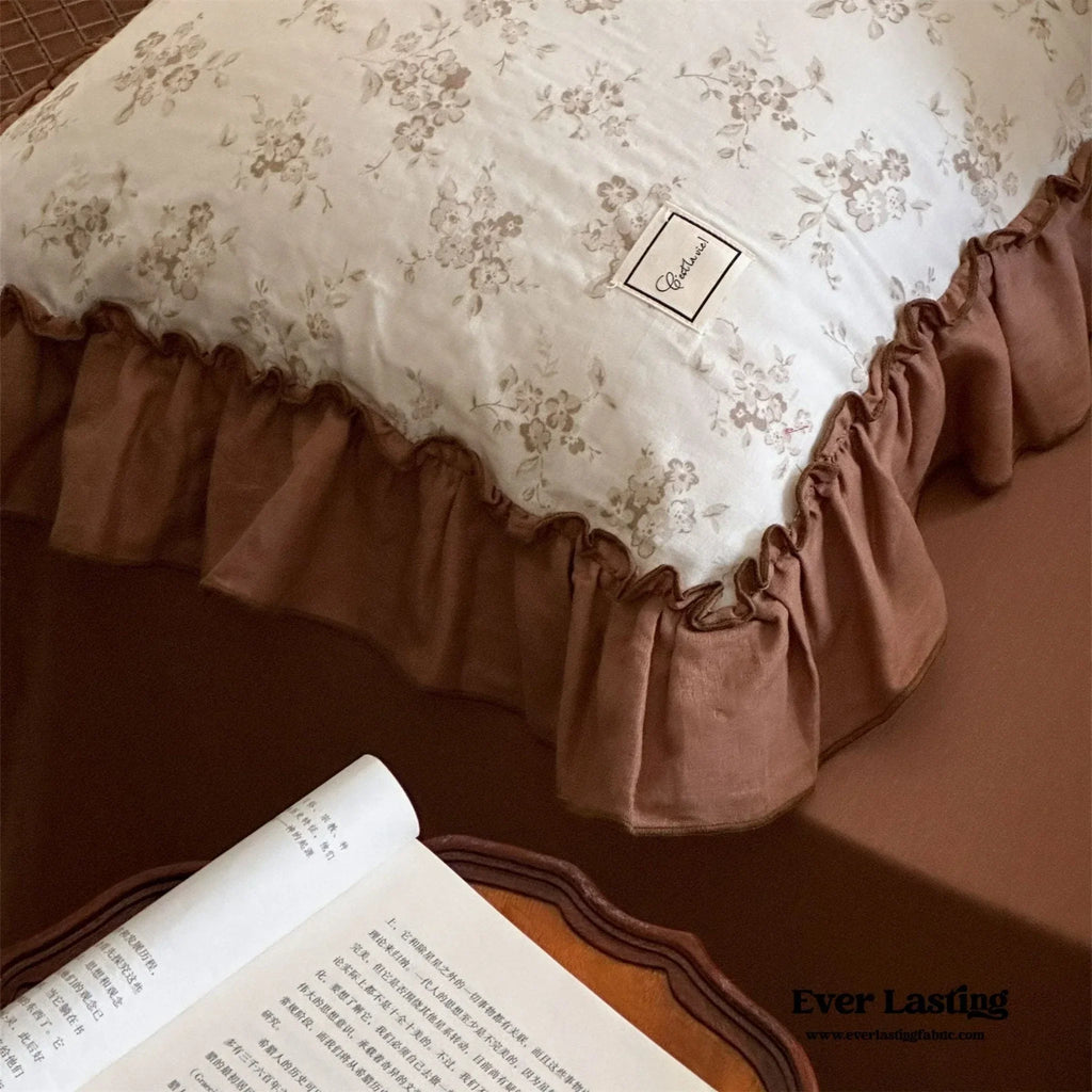 Cottage Inspired Ruffle Bedding Set / Ash Blue Ever Lasting