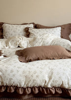Cottage Inspired Ruffle Bedding Set / Ash Blue Ever Lasting