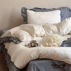 Cottage Inspired Ruffle Bedding Set / Ash Blue Ever Lasting