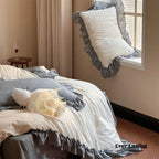 Cottage Inspired Ruffle Bedding Set / Ash Blue Ever Lasting