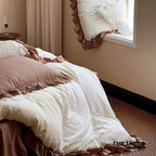 Cottage Inspired Ruffle Bedding Set / Ash Blue Ever Lasting