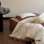 Cottage Inspired Ruffle Bedding Set / Soft Blue Ever Lasting