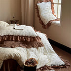 Cottage Inspired Ruffle Bedding Set / Soft Blue Ever Lasting