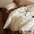 Cottage Inspired Ruffle Bedding Set / Soft Blue Ever Lasting