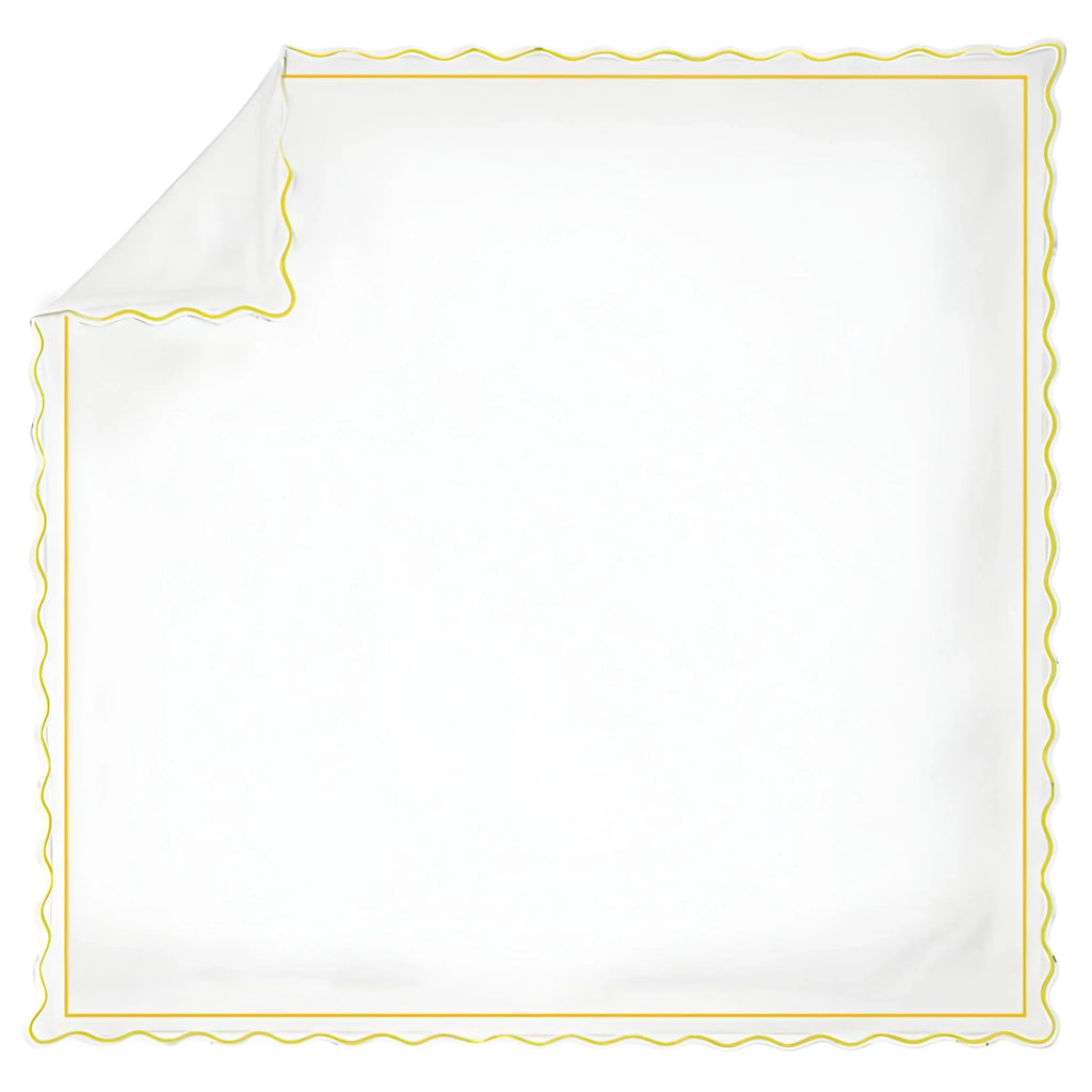 400tc Cotton Scallop Embroidery & Border Sateen Solid Duvet Cover Set, alternate view - House Of Avana