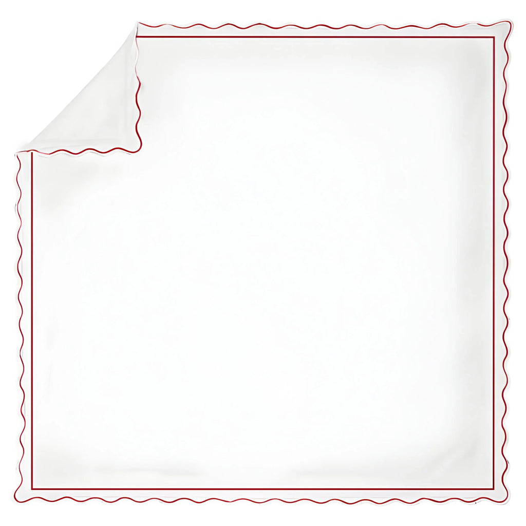 400tc Cotton Scallop Embroidery & Border Sateen Solid Duvet Cover Set, alternate view - House Of Avana