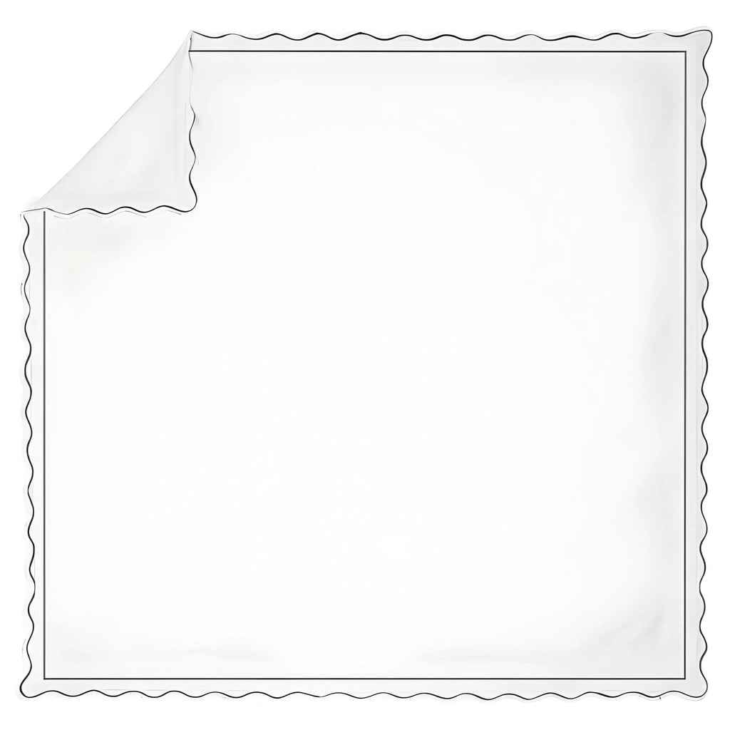 400tc Cotton Scallop Embroidery & Border Sateen Solid Duvet Cover Set, alternate view - House Of Avana