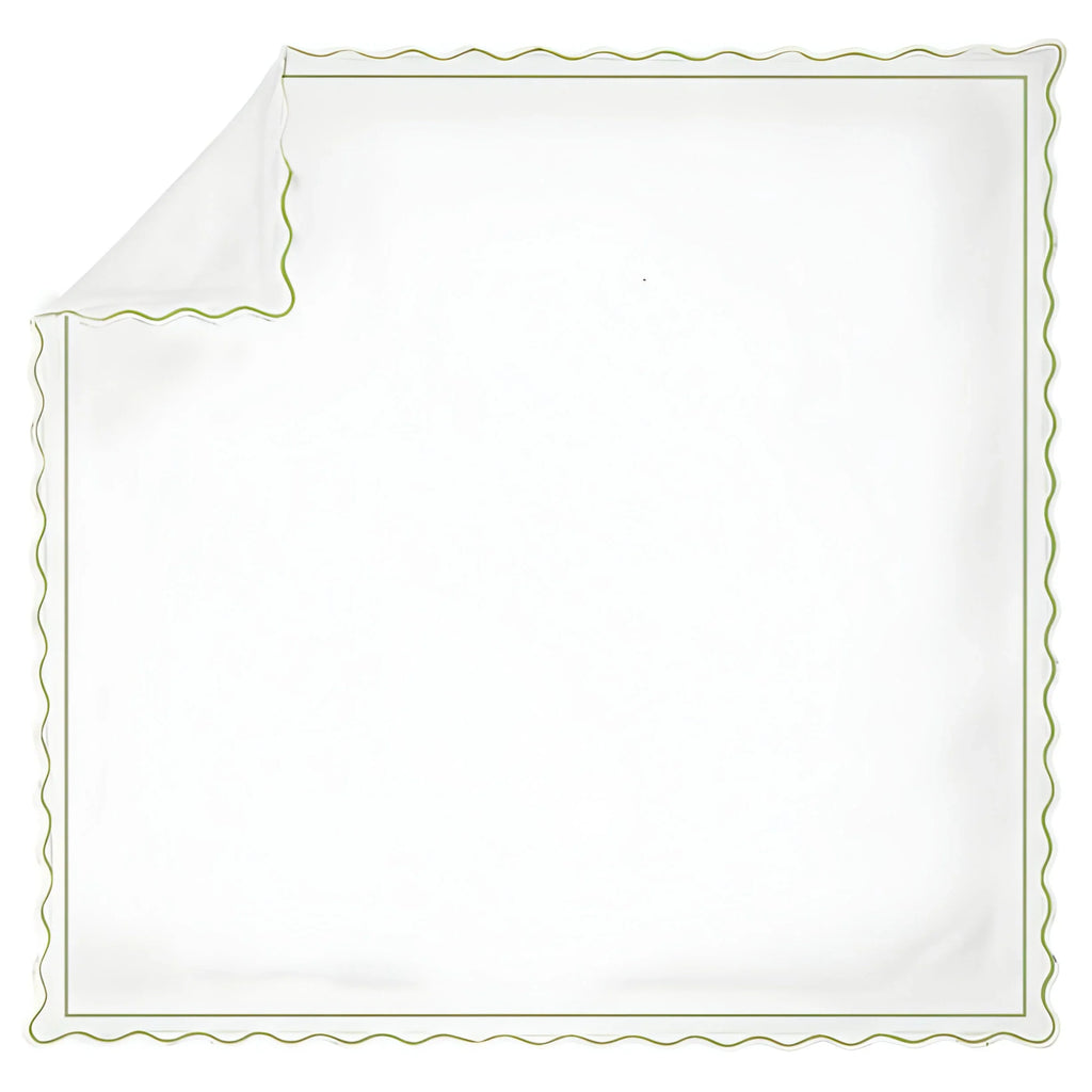 400tc Cotton Scallop Embroidery & Border Sateen Solid Duvet Cover Set, alternate view - House Of Avana