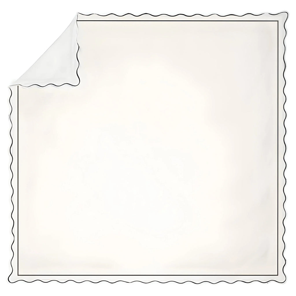 400tc Cotton Scallop Embroidery & Border Sateen Solid Duvet Cover Set, alternate view - House Of Avana