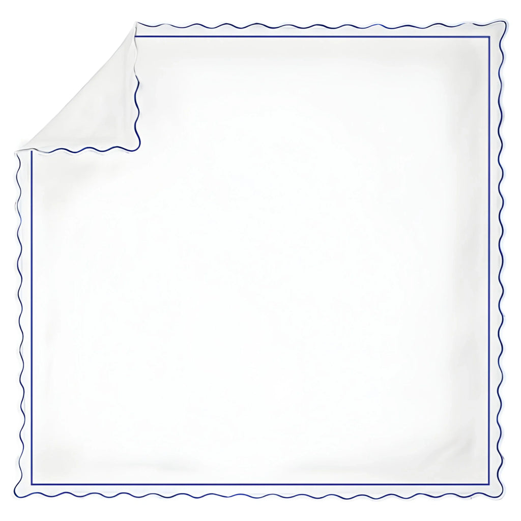 400tc Cotton Scallop Embroidery & Border Sateen Solid Duvet Cover Set, alternate view - House Of Avana