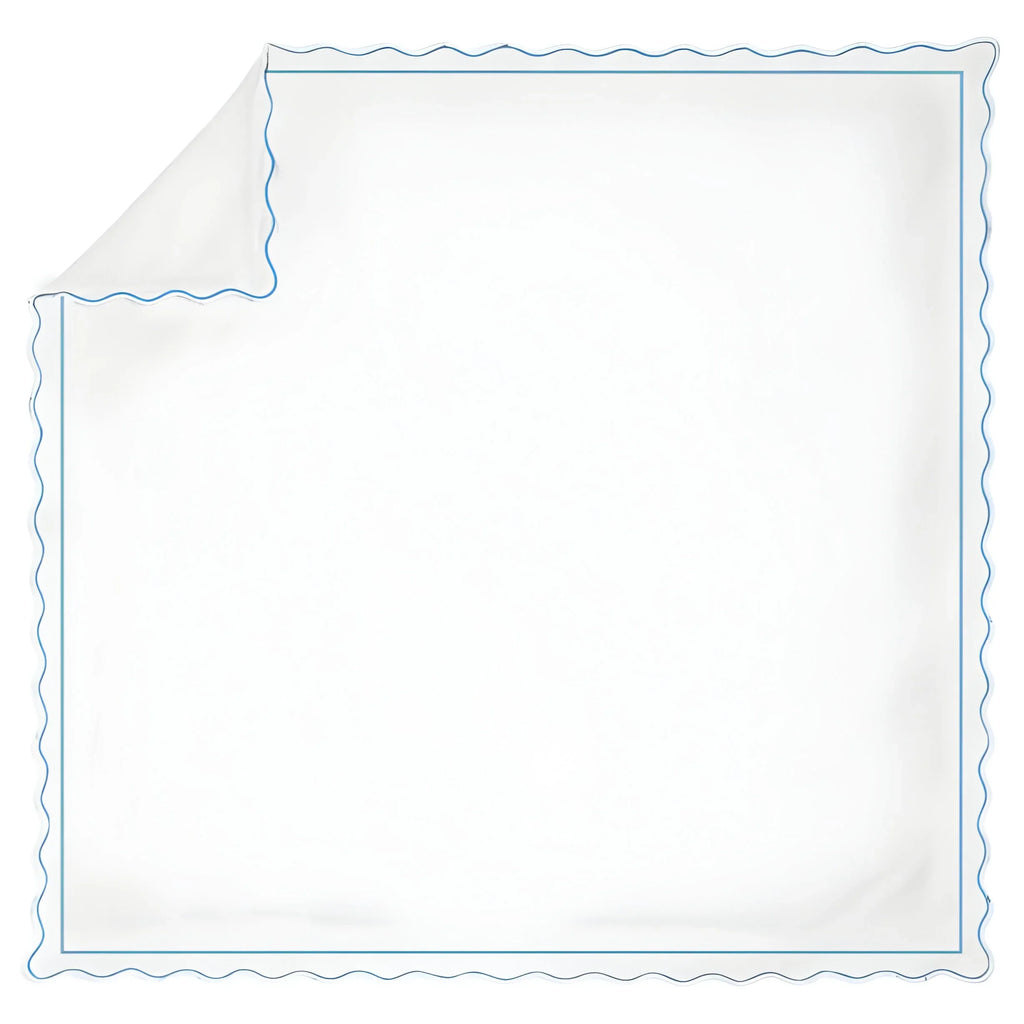 400tc Cotton Scallop Embroidery & Border Sateen Solid Duvet Cover Set, alternate view - House Of Avana