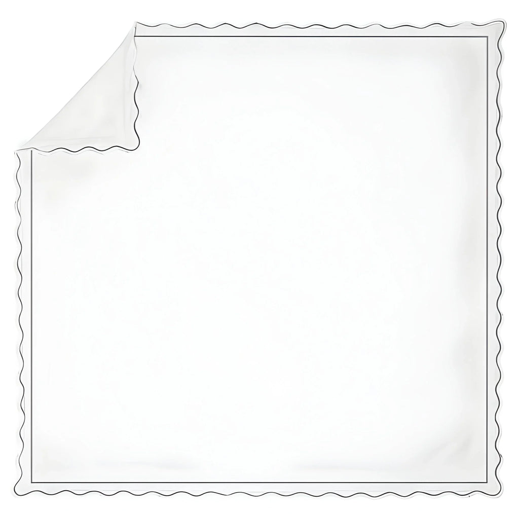 400tc Cotton Scallop Embroidery & Border Sateen Solid Duvet Cover Set, alternate view - House Of Avana