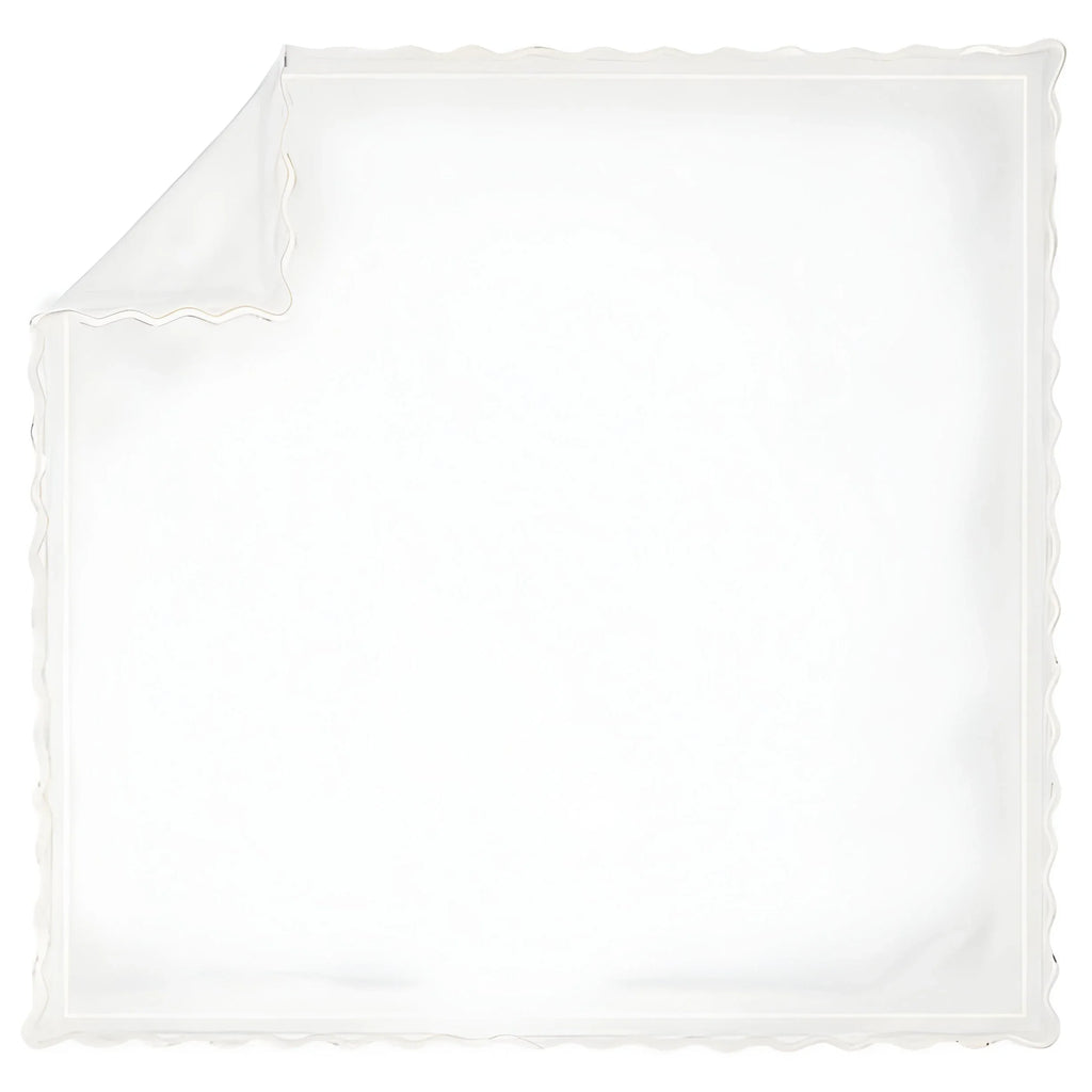 400tc Cotton Scallop Embroidery & Border Sateen Solid Duvet Cover Set - House Of Avana