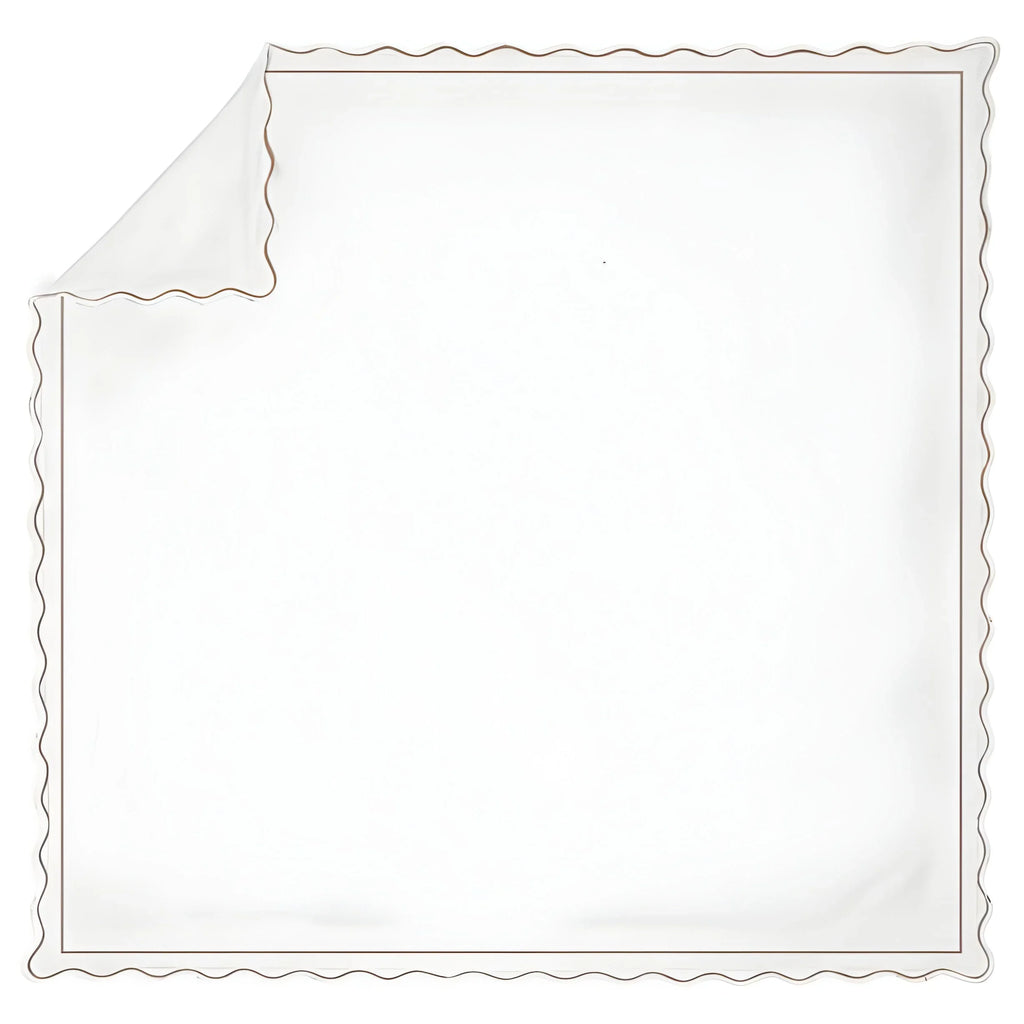 400tc Cotton Scallop Embroidery & Border Sateen Solid Duvet Cover Set - House Of Avana