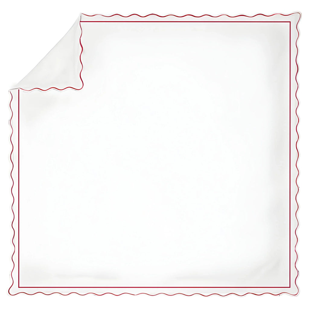 400tc Cotton Scallop Embroidery & Border Sateen Solid Duvet Cover Set - House Of Avana