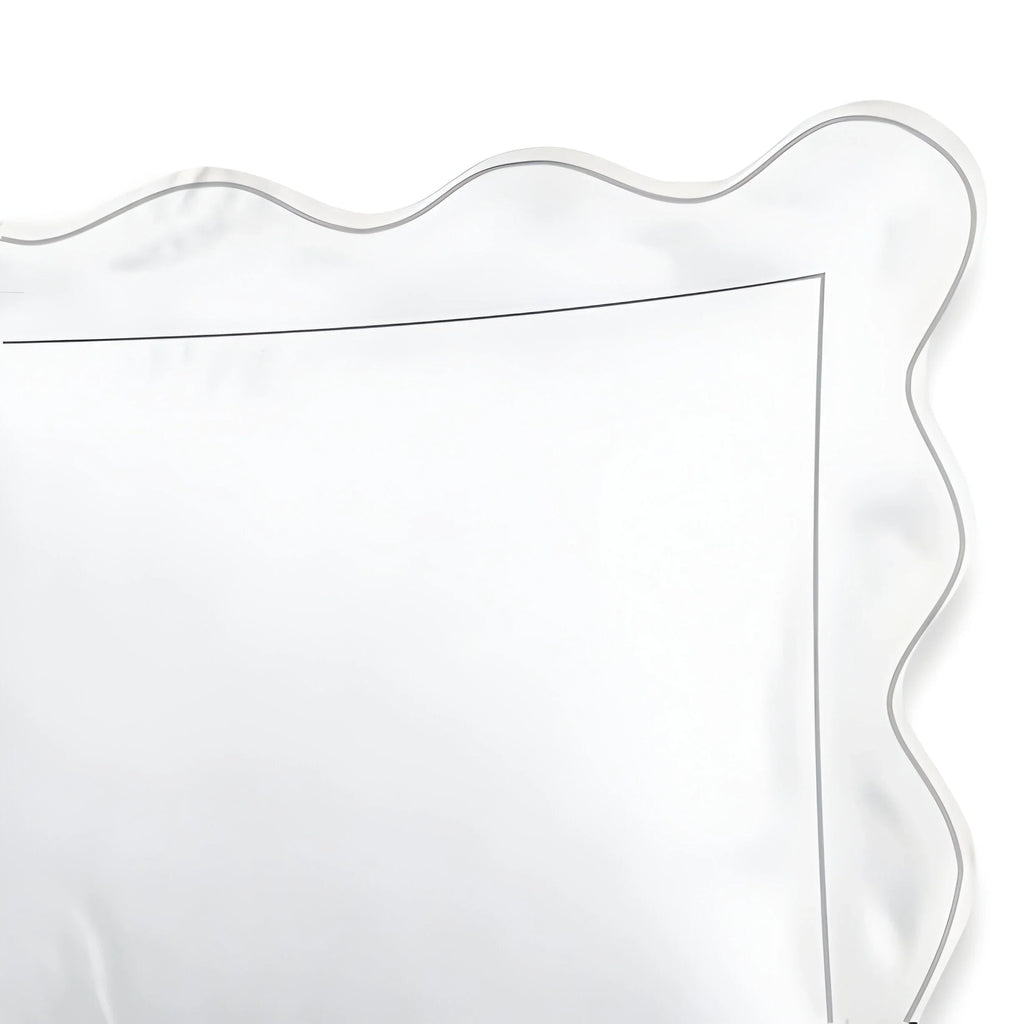 400tc Cotton Scallop Embroidery & Border Sateen Solid Duvet Cover Set - House Of Avana