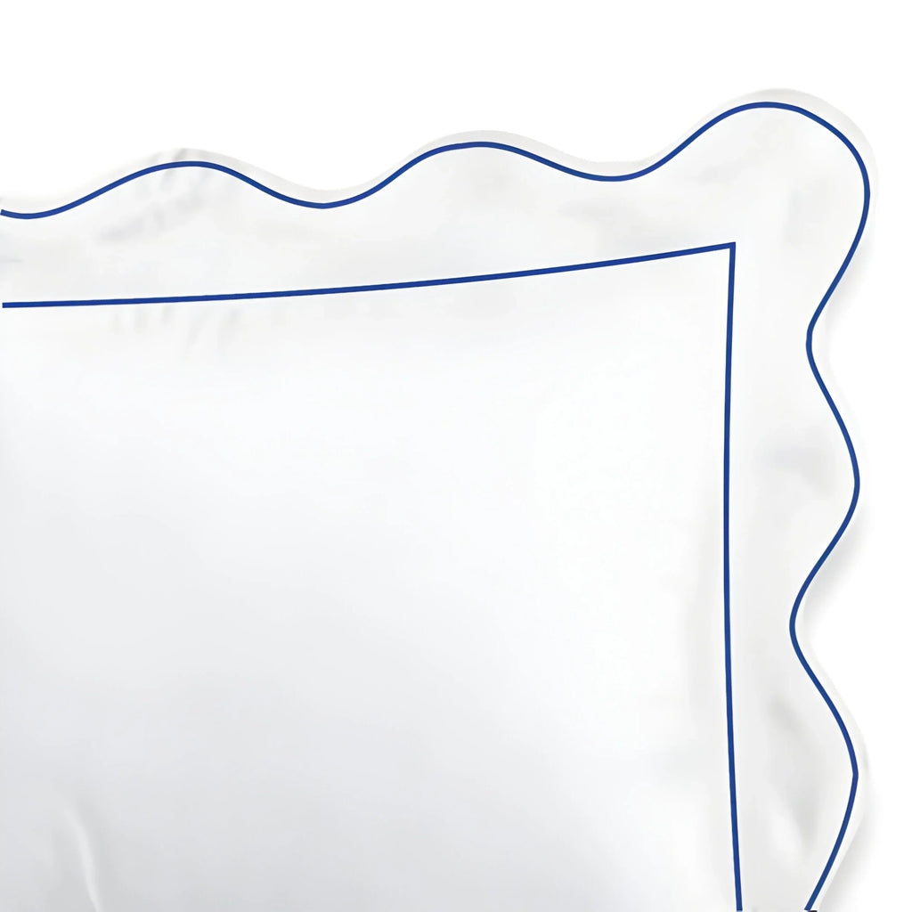 400tc Cotton Scallop Embroidery & Border Sateen Solid Duvet Cover Set - House Of Avana