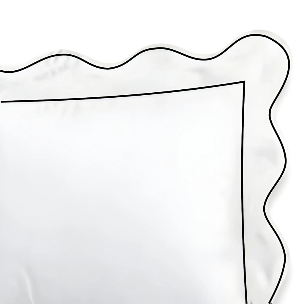 400tc Cotton Scallop Embroidery & Border Sateen Solid Duvet Cover Set - House Of Avana