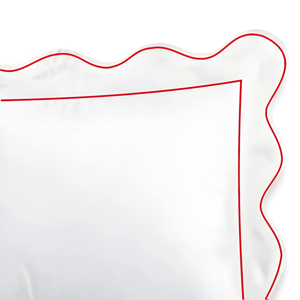 400tc Cotton Scallop Embroidery & Border Sateen Solid Duvet Cover Set - House Of Avana