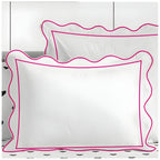 400tc Cotton Scallop Embroidery & Border Sateen Solid Duvet Cover Set - House Of Avana