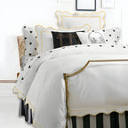 400tc Cotton Scallop Embroidery & Border Sateen Solid Duvet Cover Set - House Of Avana