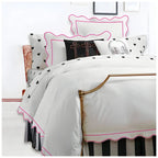 400tc Cotton Scallop Embroidery & Border Sateen Solid Duvet Cover Set - House Of Avana