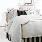 400tc Cotton Scallop Embroidery & Border Sateen Solid Duvet Cover Set - House Of Avana